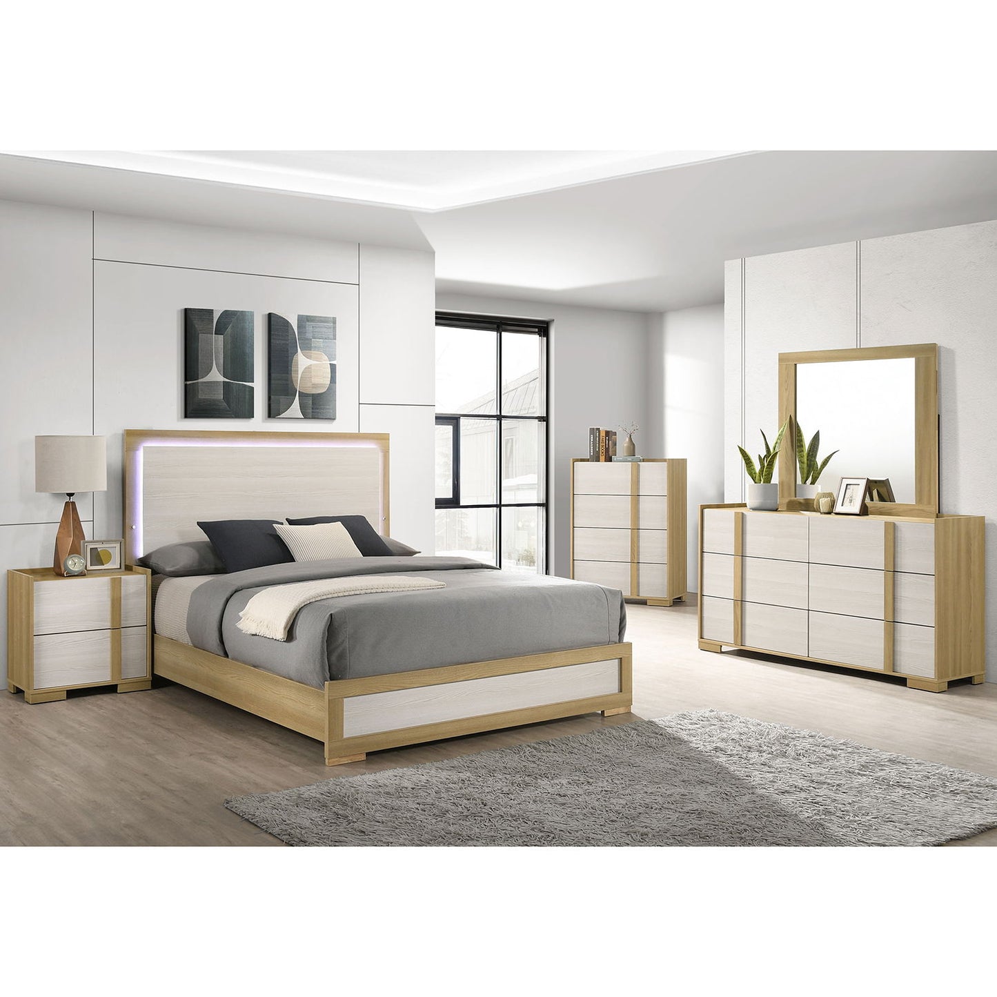 Lincoln - Bedroom Set With LED Headboard
