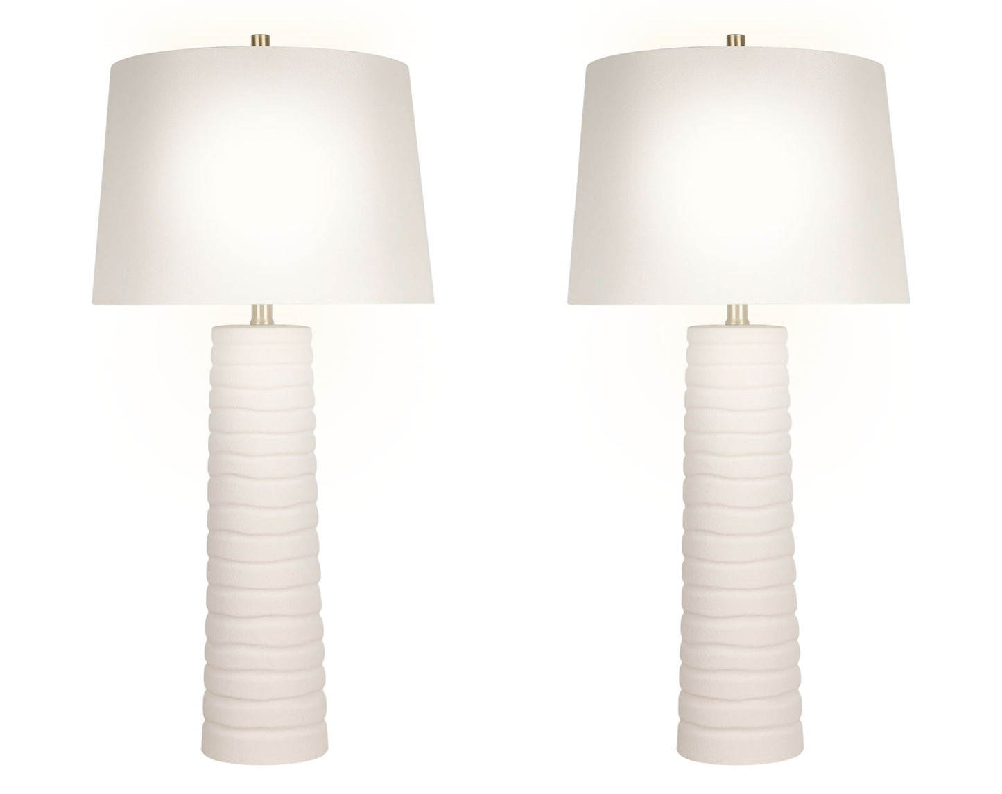 "Calming Flow" Ceramic Table Lamp (Set of 2) - Textured White
