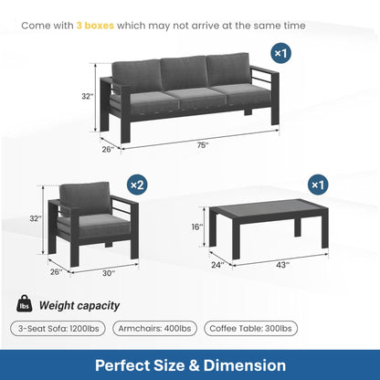 Outdoor Patio Set, All-Weather & Thick Cushions