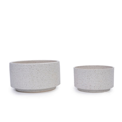 2 Pieces Flowerpot, Planter For Patio, Garden Or Windowsills - Milk White