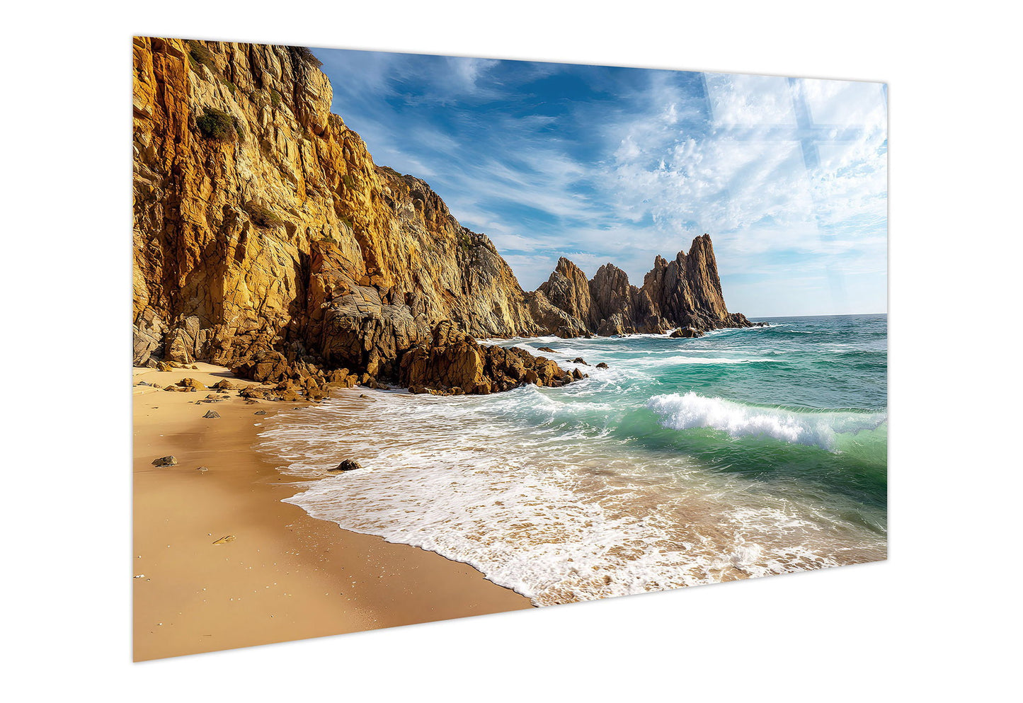Golden Shoreline Tempered Glass - Blue / Brown