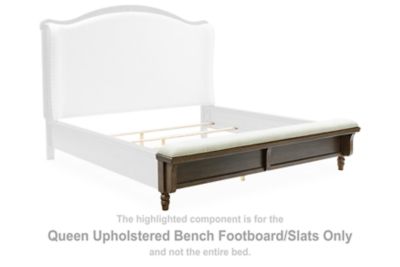 Sturlayne - Queen Upholstered Bench Footboard/Slats - Brown