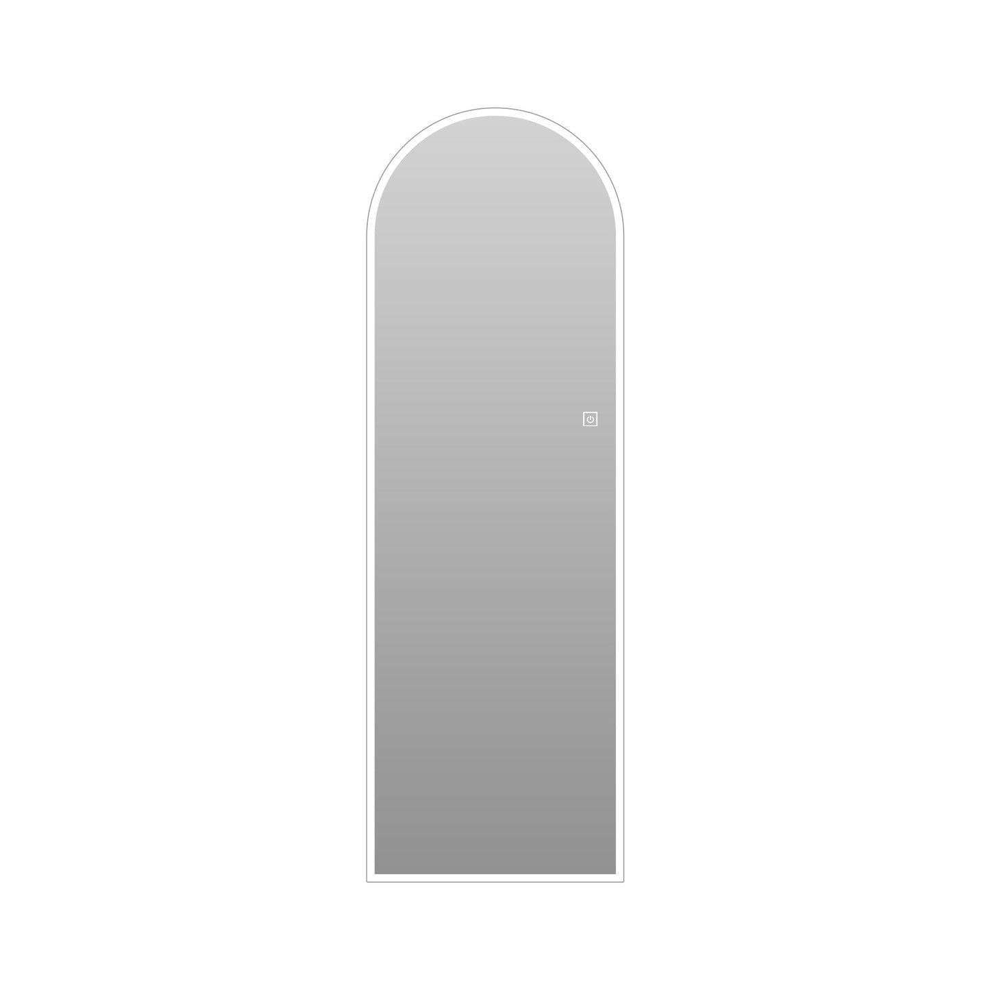 LED Full Length Wall Mirror With Symmetrical Arch Design, Dimmable 3 Color Temperature Lighting - Silver