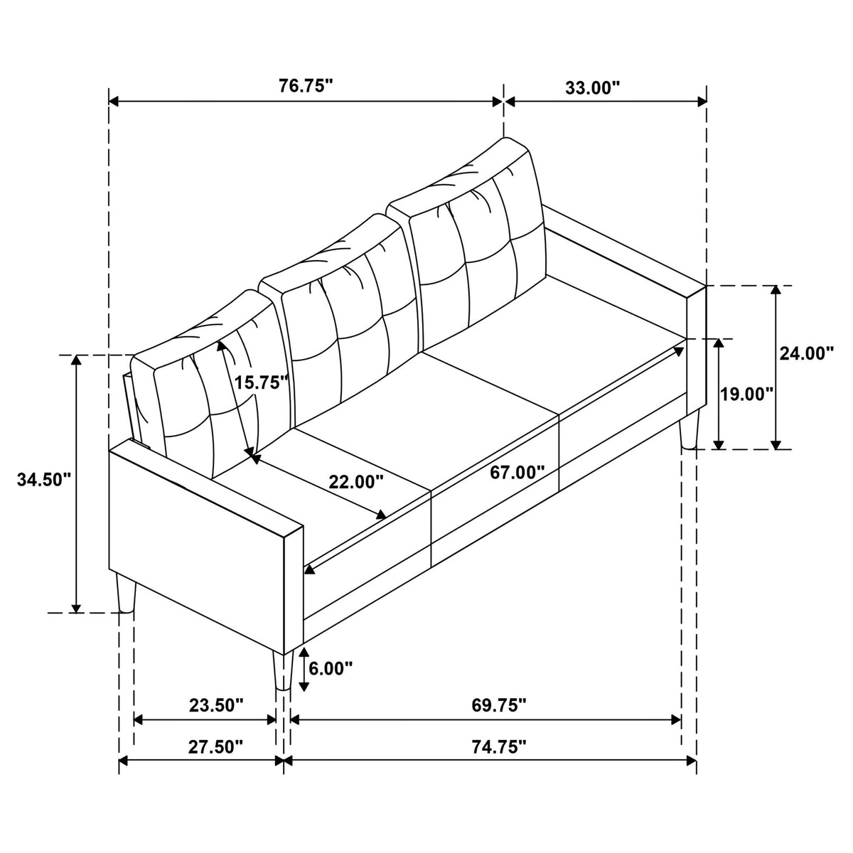 Heather - Track Arm Sofa Set