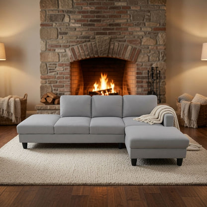 L - Shaped Sectional Sofa With Chaise & Ottoman