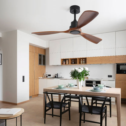 48" Ceiling Fan With 3 Blades, Remote Control Reversible DC Motor For Living Room