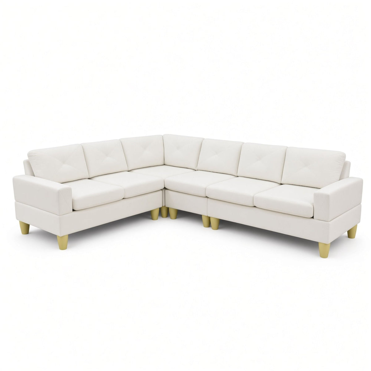 Modular L - Shaped Sectional Sofa 6 Seater 4 Piece Couch With Chaise