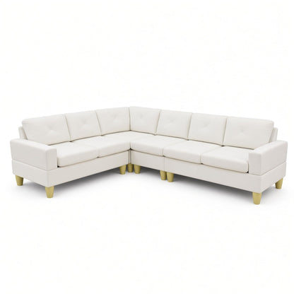 Modular L - Shaped Sectional Sofa 6 Seater 4 Piece Couch With Chaise