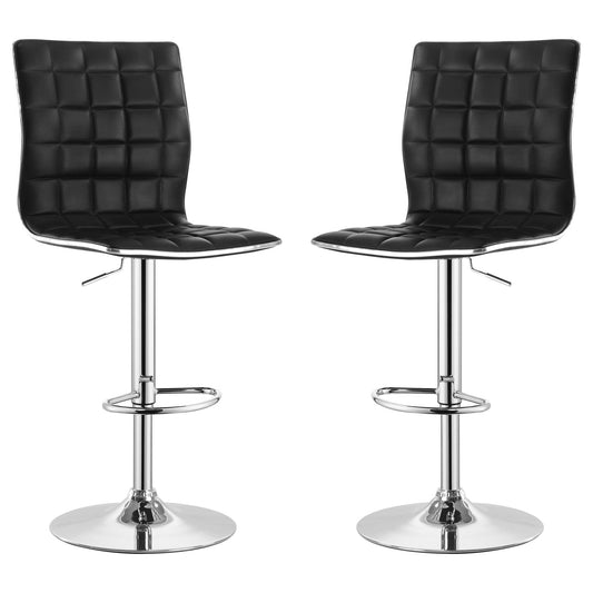 Waffle - Adjustable Bar Stool (Set of 2) - Black