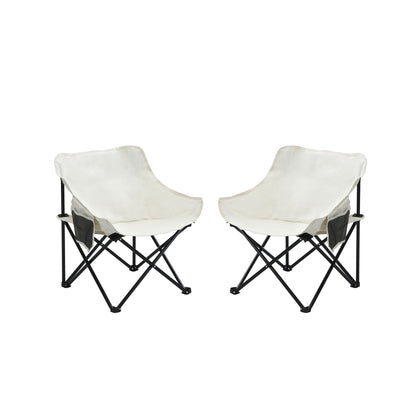 Portable Folding Camping Chairs With Carry Bag (Set of 2)