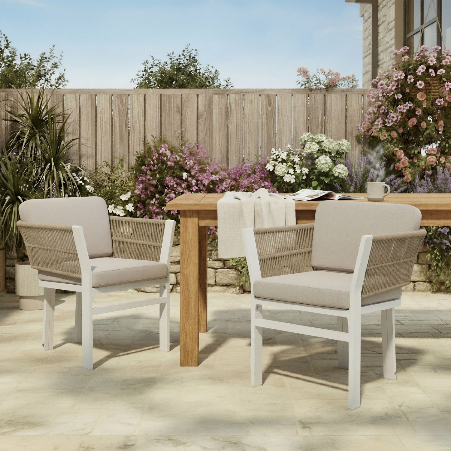 Outdoor Dining Chair, All-Weather Patio Seating For Backyard (Set of 2)