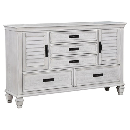 Lockeford - 5 Drawer Dresser With Side Cabinets - White
