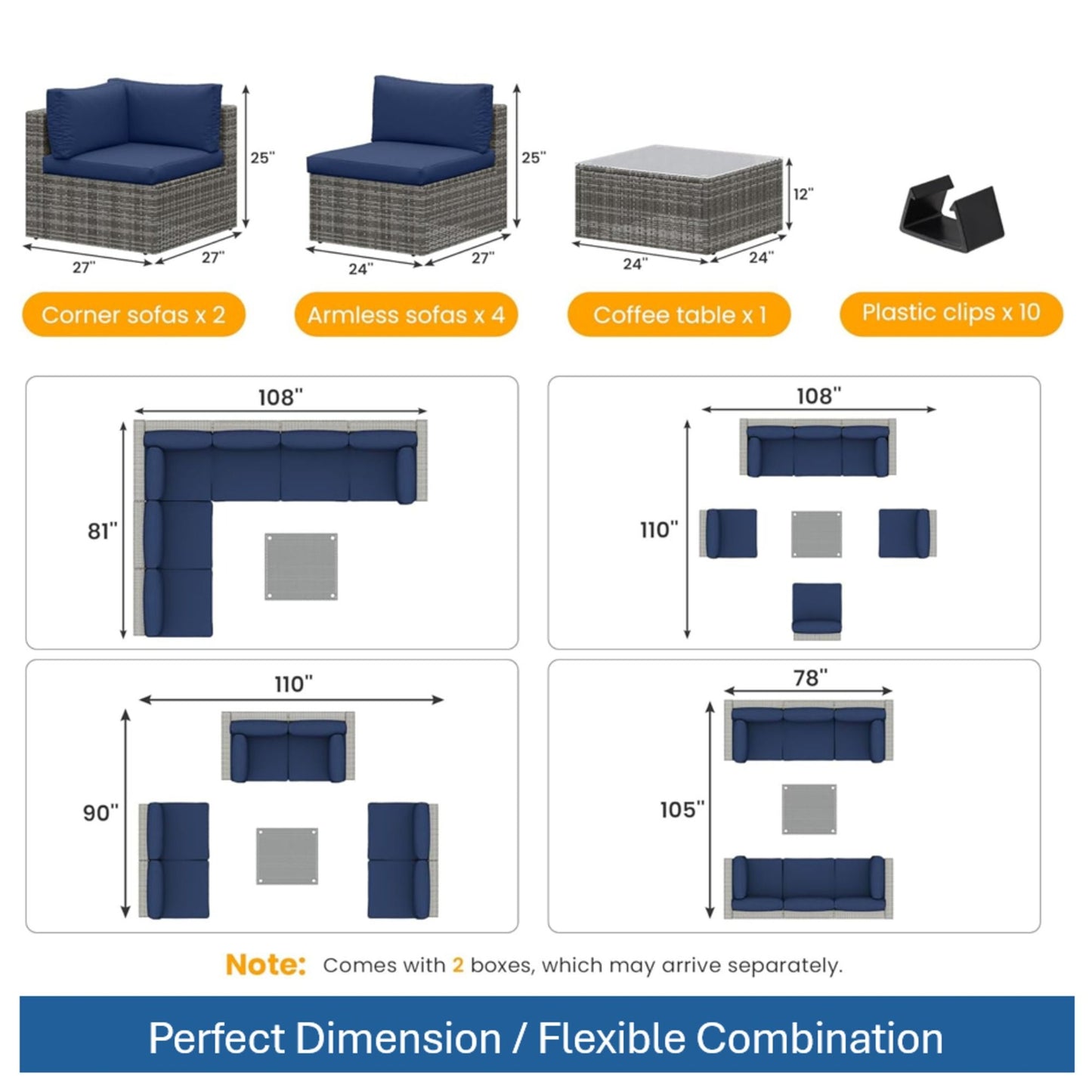 Modern Patio Set With Coffee Table