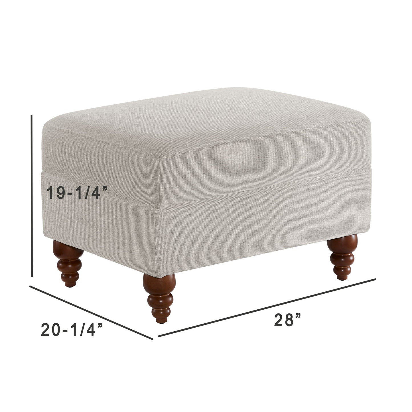 Candor - Ottoman Upholstered Footrest - Beige / Gray