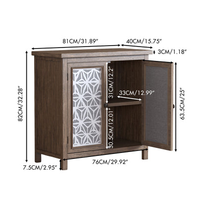 Storage Cabinet, Organizer - Brown Antique White