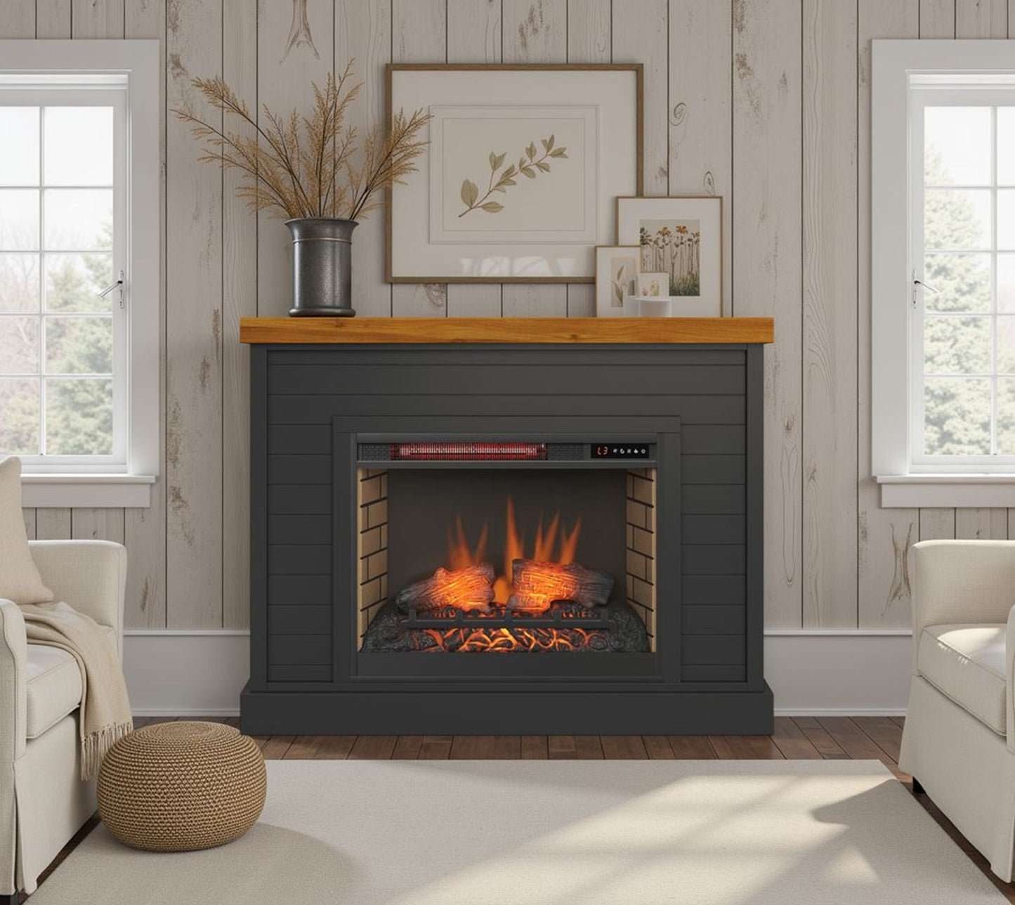 48" Fireplace With Mantel