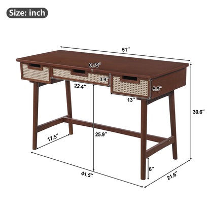 Writing Desk With 3 Drawers For Living Room