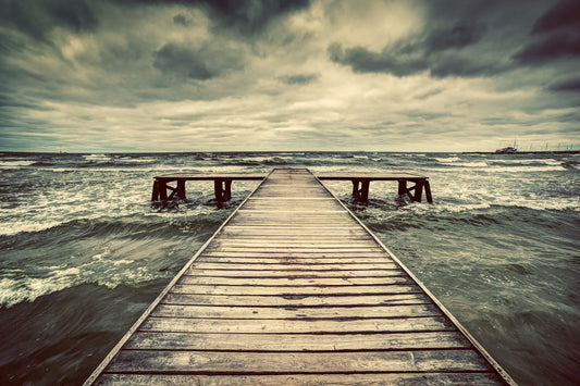 Small - Cloudy Pier - Beige
