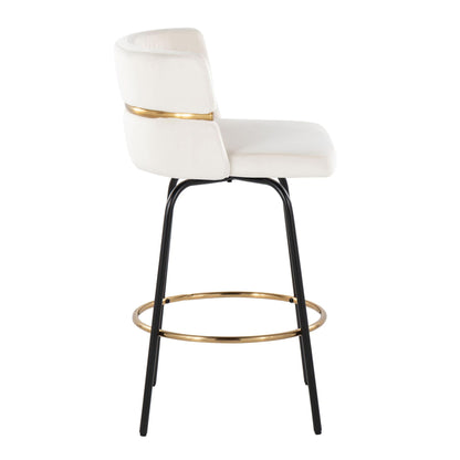 Cinch - Contemporary Fixed Height Counter Stool With Swivel & Round Footrest (Set of 2)