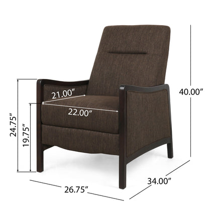 Drury - Contemporary Fabric Upholstered Pushback Recliner
