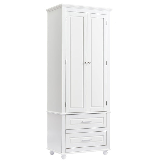 Tall Storage Cabinet With 2 Drawers For Bathroom