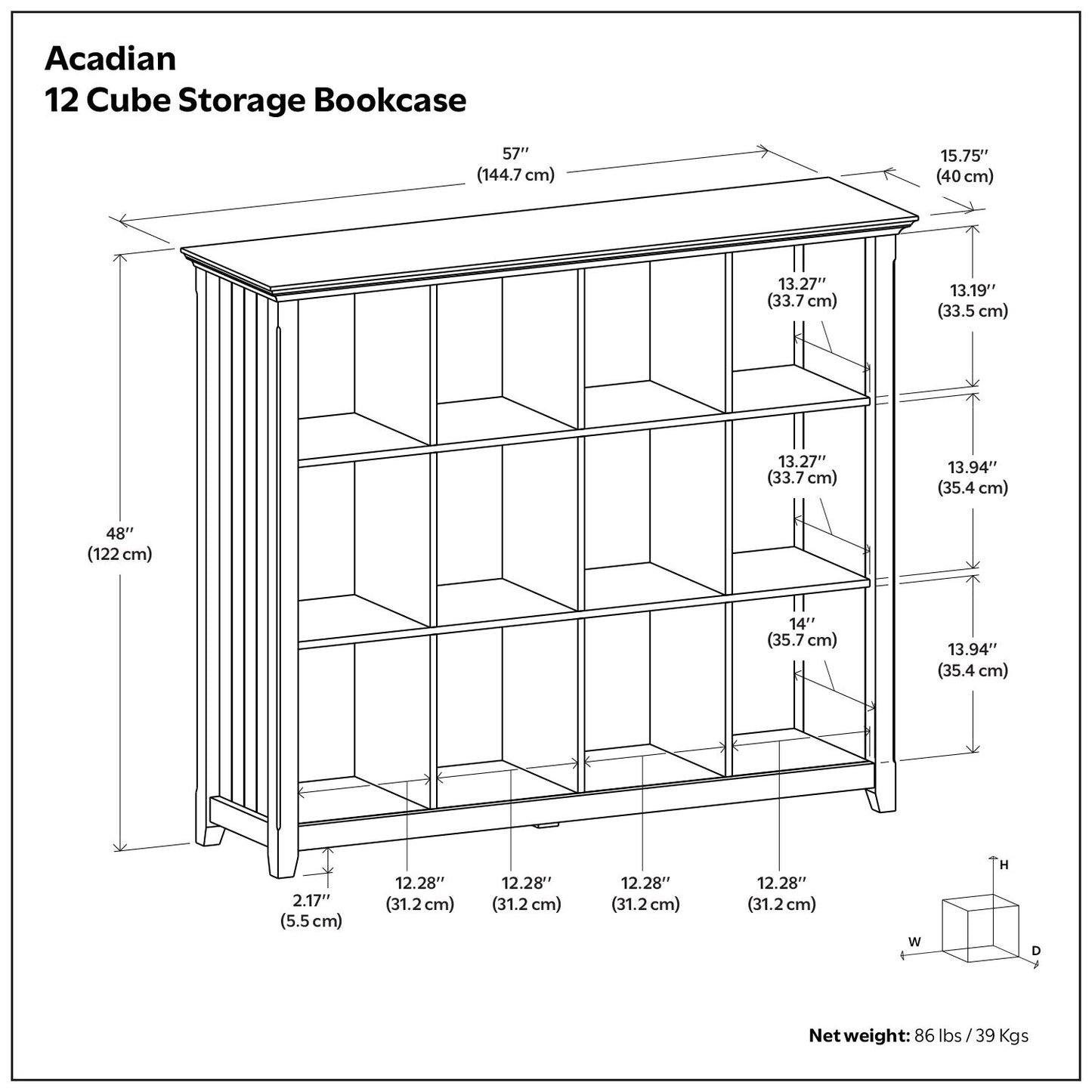 Acadian - Handcrafted Cube Storage