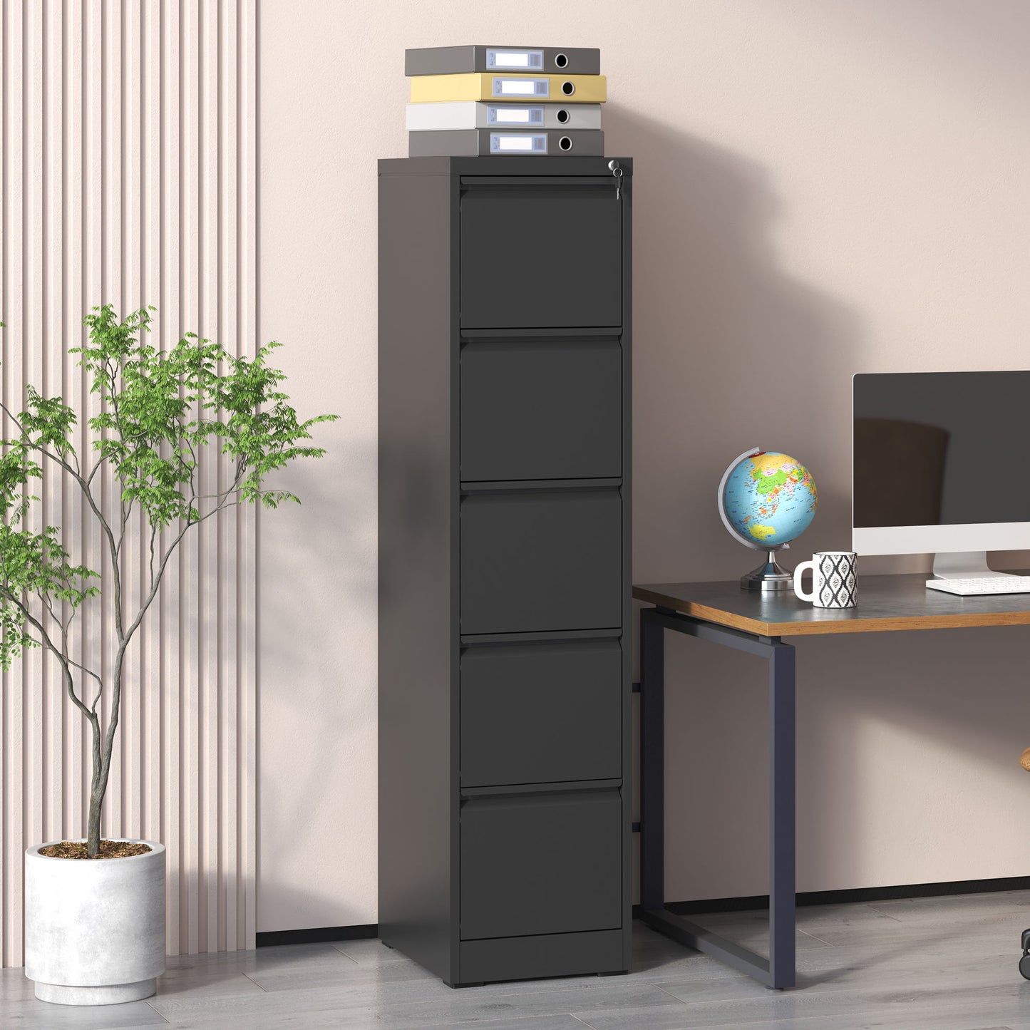 Steel Drawer Vertical File Cabinet With Lock For A4 Legal / Letter Size