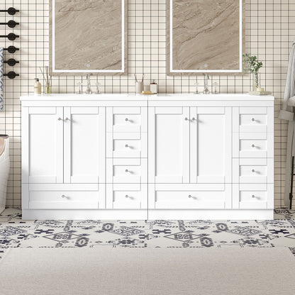 Shaker Free Standing Bathroom Vanity Cabinet & Sink, Soft Close Drawers, Soft Close Doors