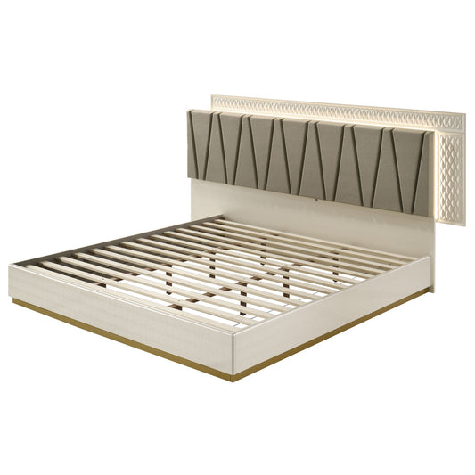 Stanley - Bed With LED Upholstered Headboard