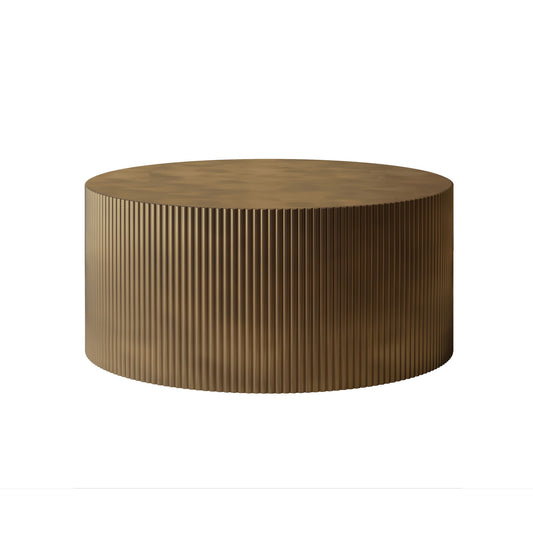 Modern Wave Stripe Round Coffee Table With Spacious Top