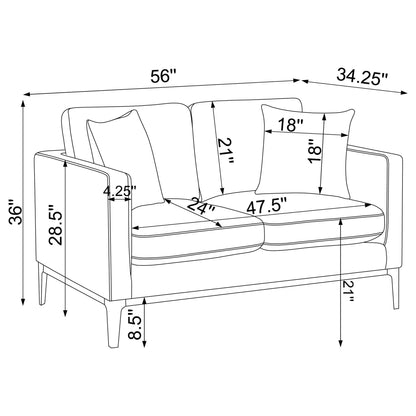 Saba - Cushion Back Loveseat With Pillow Top Arms - Light Gray