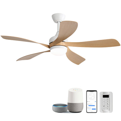 45" Ceiling Fan With DC Motor Smart App Control Quiet Reversible Operation Dimmable Lighting And Timer