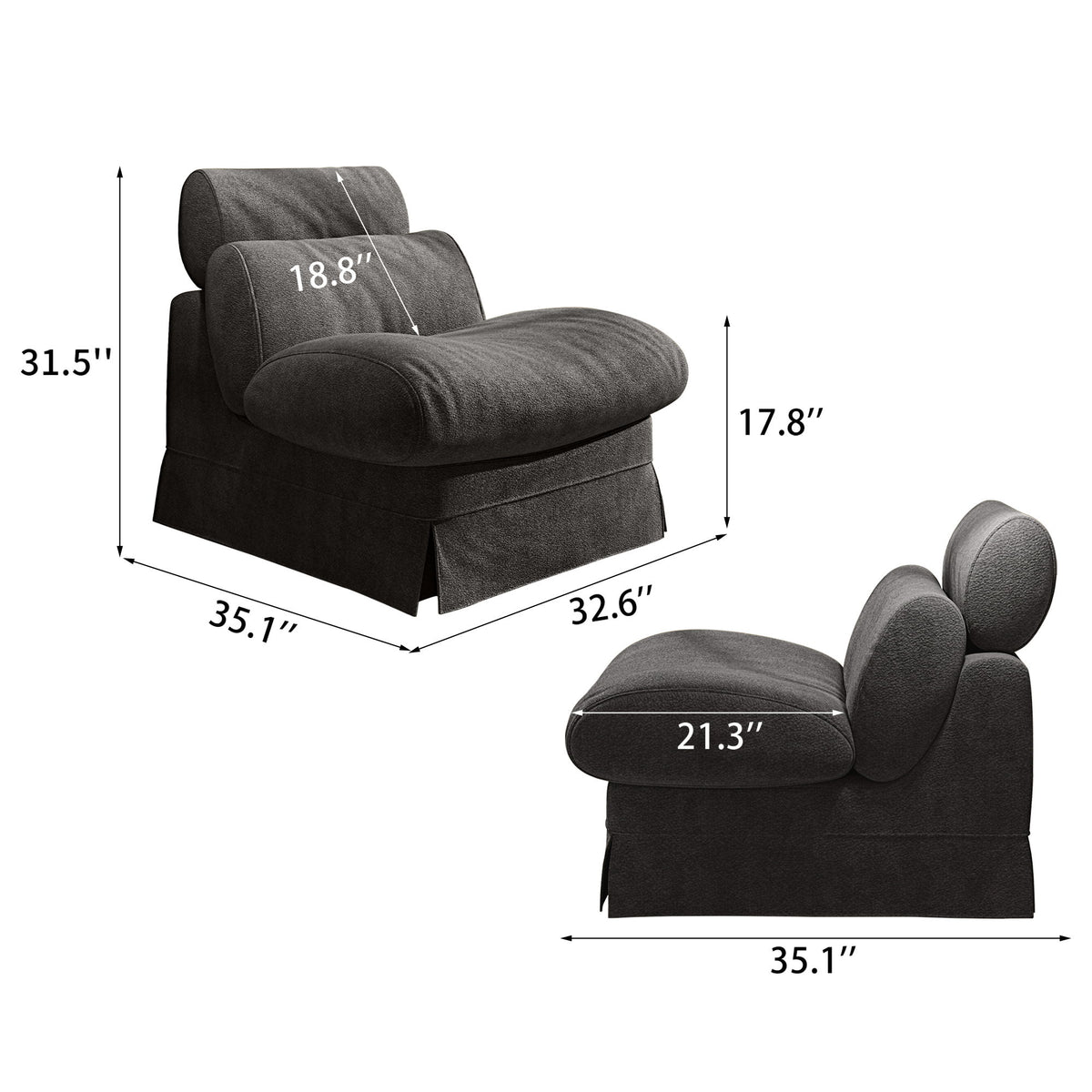Accent Chair, Soft Medium Firm Upholstery For Living Room