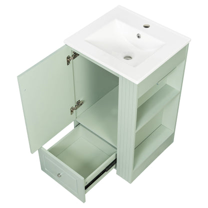 Modern Freestanding Bathroom Vanity With Sink, Soft-Close Drawer, Towel Bar