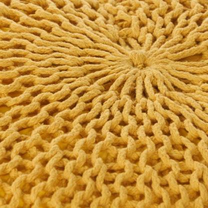 Bordeaux - Knitted Round Pouf, Versatile Ottoman And Floor Cushion
