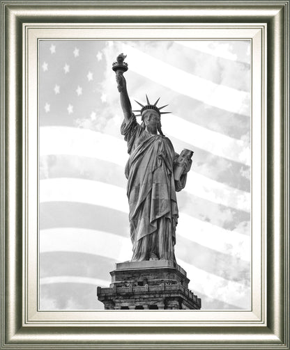 Liberty Flag By Roffman, R. - Framed Print Wall Art - Gray