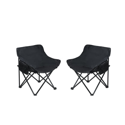2 Pieces Outdoor Camping Chairs Folding / Portable, Comfortable Seating, Durable Steel Fram