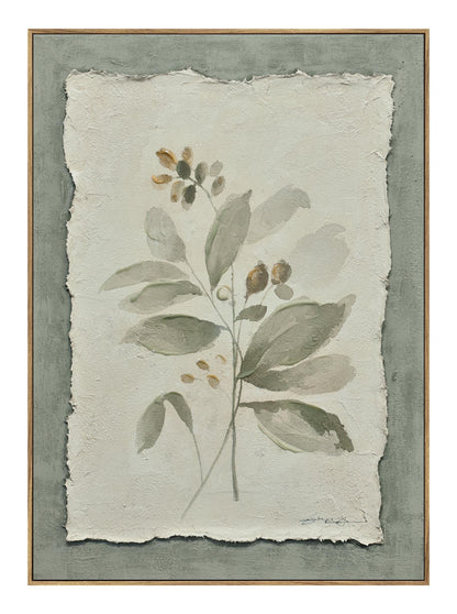 Muted Herb Study - 20" x 28" Framed Wall Art - Green
