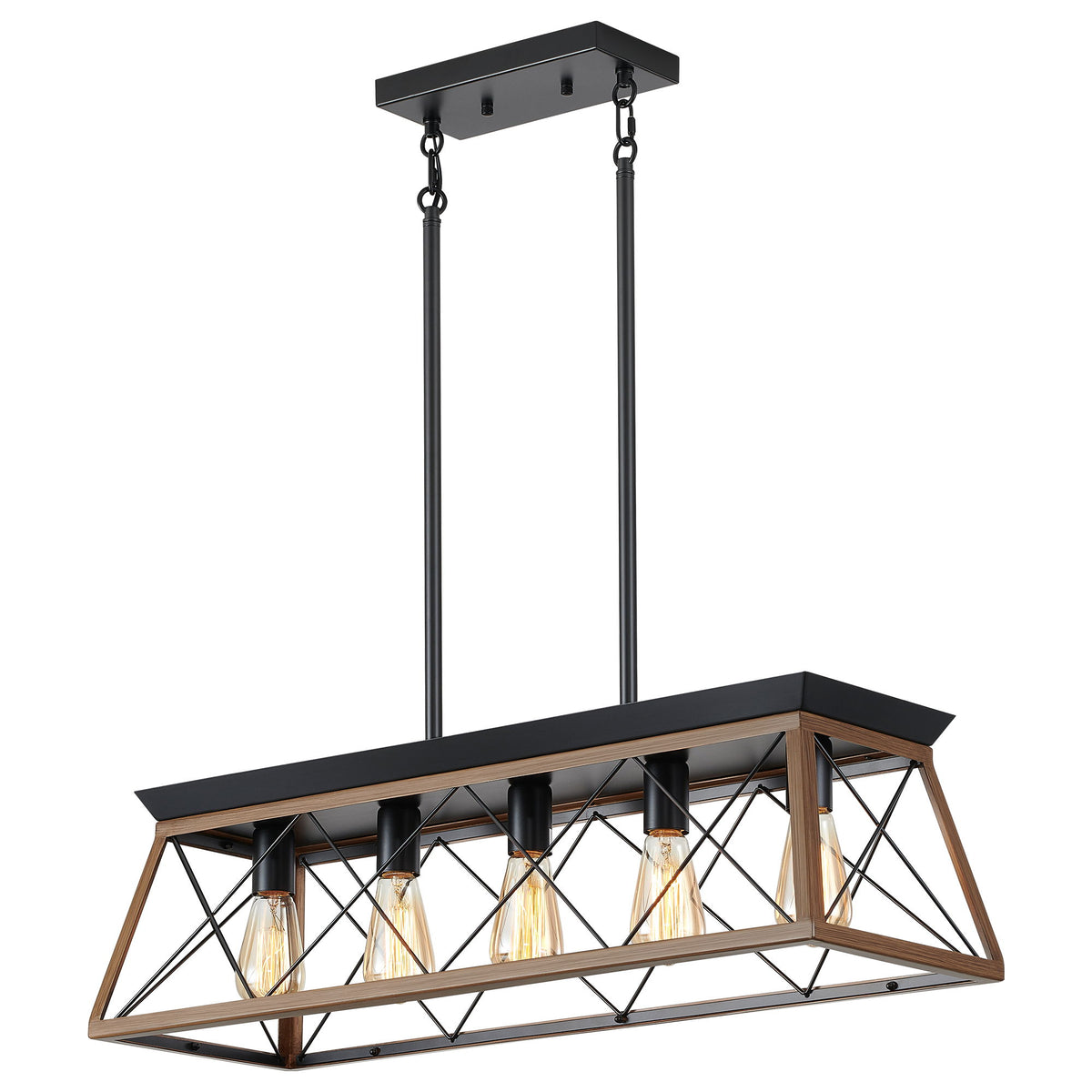 Chandelier Pendant Light For Dining Room Kitchen, 5 Light Fixture With Adjustable Height