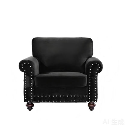 Upholstered Accent Armchair With Turned Legs For Living Room