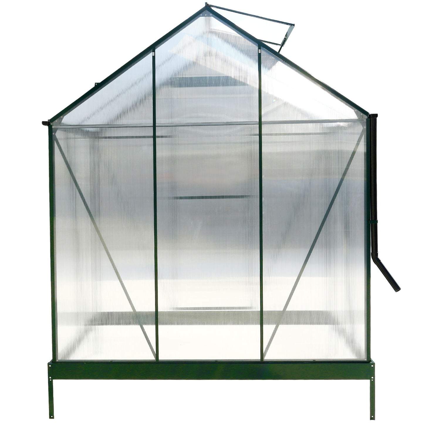 Polycarbonate house, Heavy Duty Outdoor Aluminum Walk-In House Kit With Rain Gutter, Vent And Door For Backyard Garden
