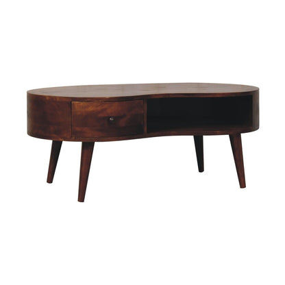 Wave Coffee Table With 1 Drawer