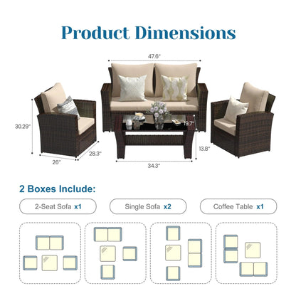 Modern Patio Set With Table And Cushions