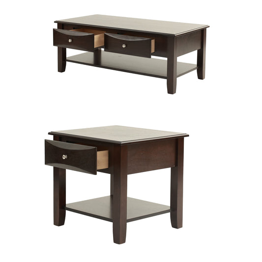 Table Set With Drawers And Open Shelf Storage