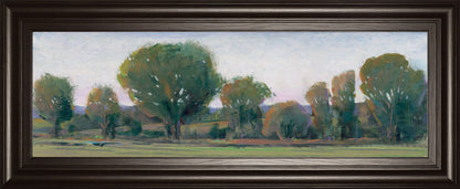 Panoramic Treeline Il By Tim Otoole - Framed Print Wall Art - Dark Green