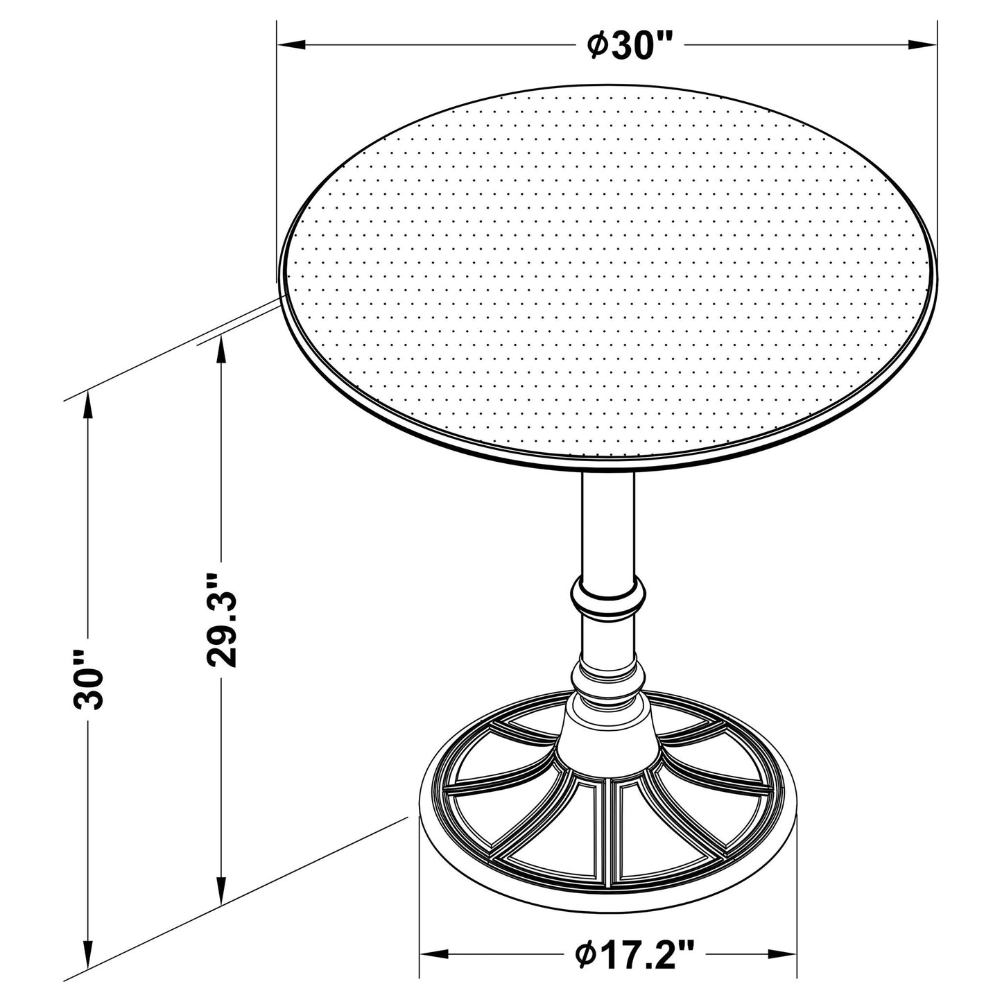 Round Dining Table & Pedestal Base - Brown