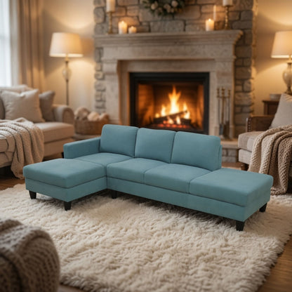 L - Shaped Sectional Sofa With Chaise & Ottoman