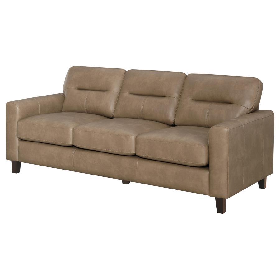 Scotland - Faux Leather Upholstered Track Arm Sofa