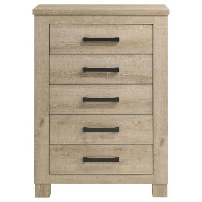 Oakglen - 5-Drawer Bedroom Chest Of Drawers - Weathered Oak