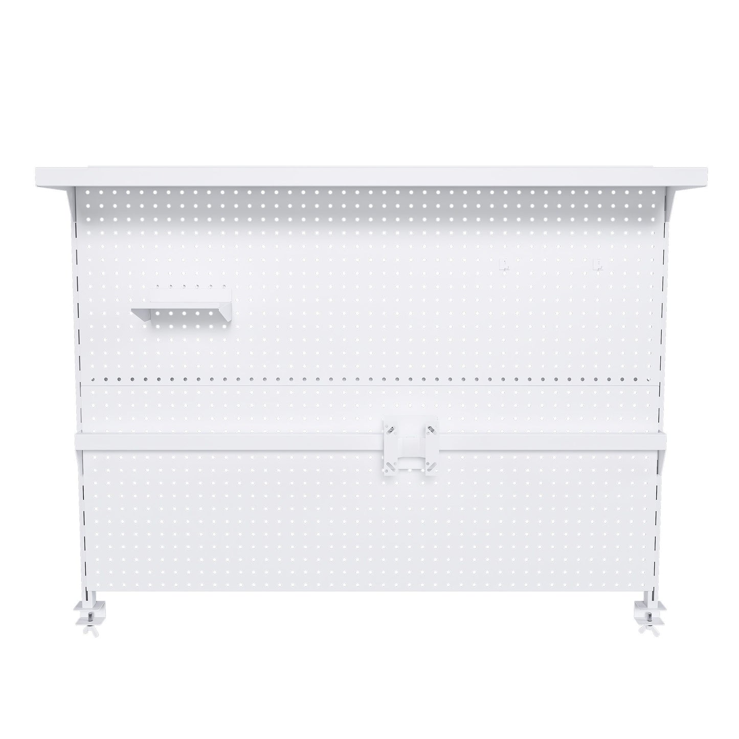 Clamp On Desk Pegboard With Single Monitor Stand